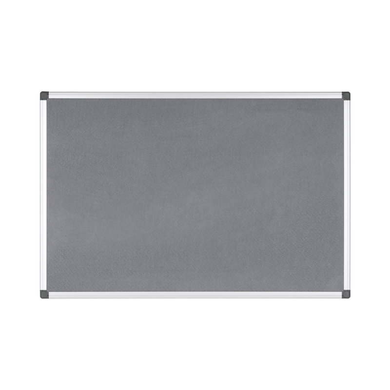 Maya Felt Wall Mounted Bulletin Board, Grey, 120cm H x 180cm L x 1.5cm D