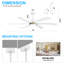 Ventilateur de plafond à moteur à courant continu 65 "Makayia avec lumières DEL et télécommande (6 pales)-1226744675