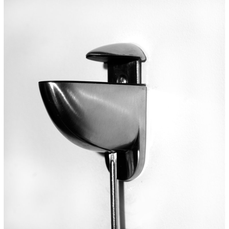Fritsch Glass Bracket Shelf, Brushed Steel, 27.5" W x 4.75" D