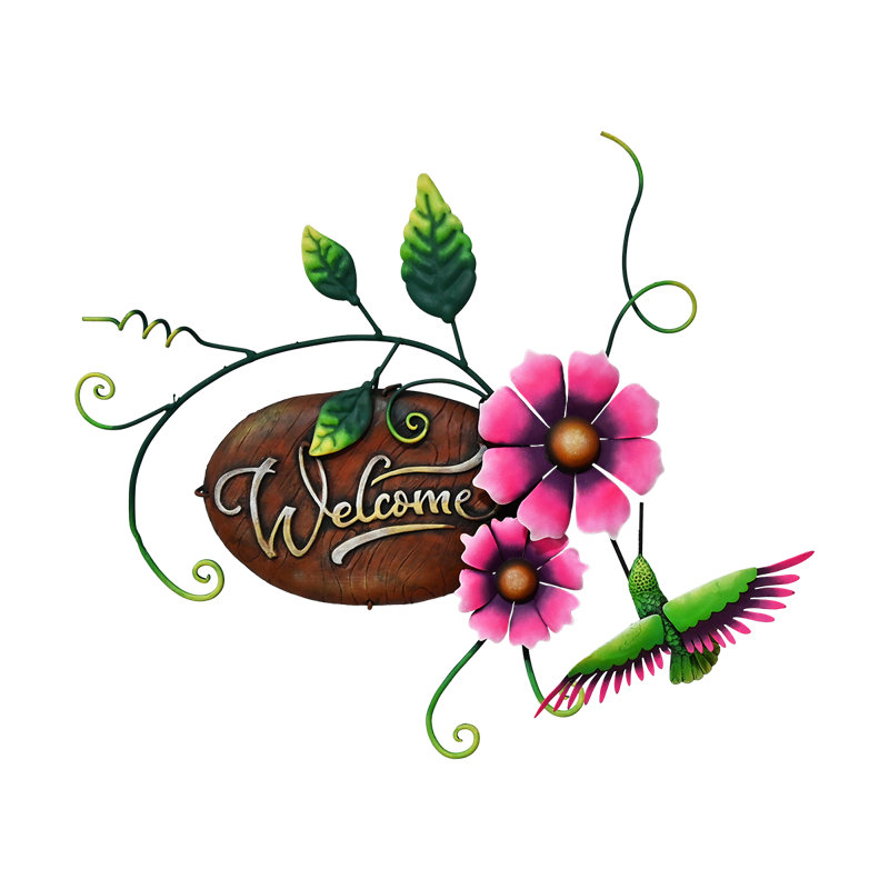 Enseigne peinte "Jardin" en étain peint