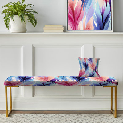 Banc rembourré mauve et rose Ikat Spirit Harmony - mauve et rose