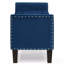 Banc de rangement rembourré capitonné à boutons avec garniture cloutée, siège de salon d'entrée rembourré avec accoudoirs, banc de lit - bleu marine