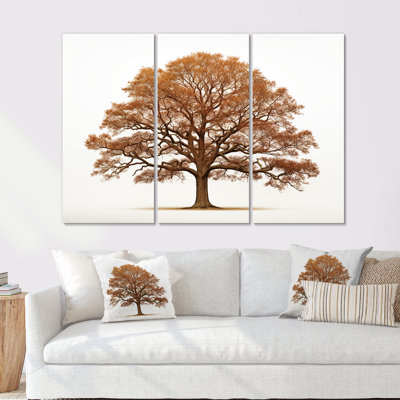 Brown Oaks Outline II - Tree Oak Canvas Art Set