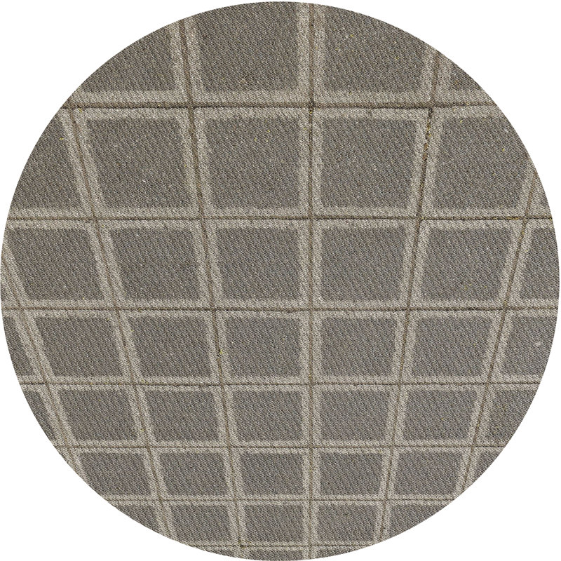 Tapis gris tissé à la machine, Rond 3 pi