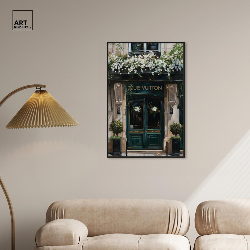 «Spring Emerald Store Canvas Fashion and Glam» par Spring , Cadre flottant noir, H 37 po x l 25 po