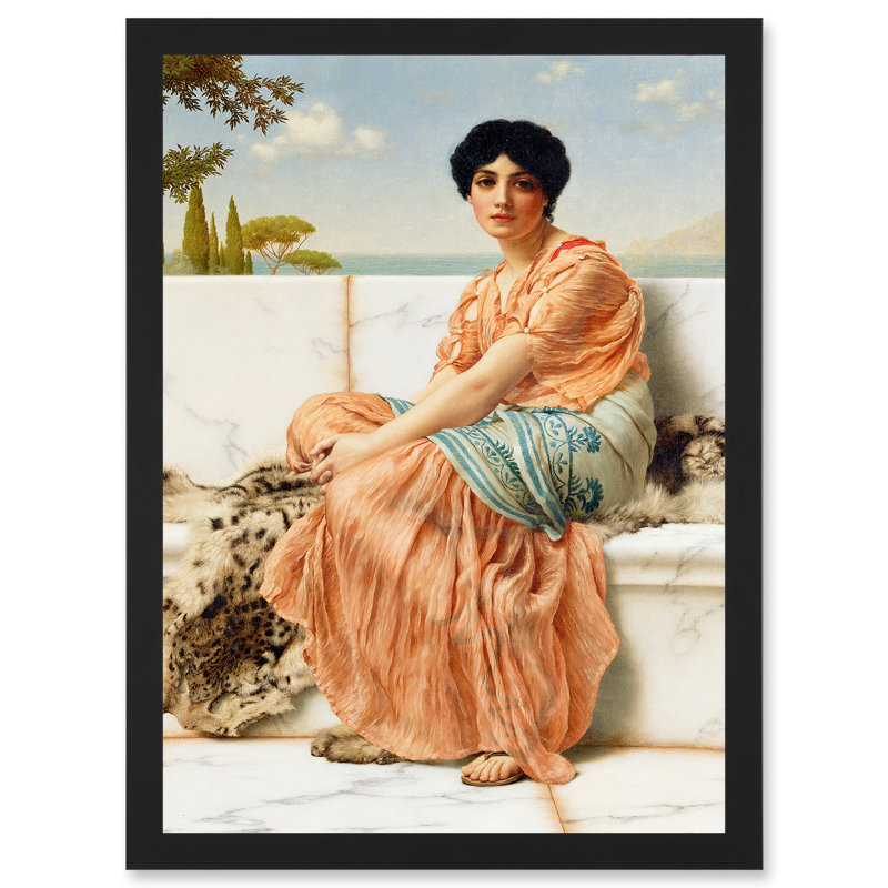 Godward Reverie Days Of Sappho 1 Piece Single Picture Frame Painting on Canvas, 33cm H x 23.4cm W x 2cm D