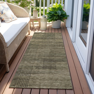 Malchow Washable Striped Indoor / Outdoor Rug