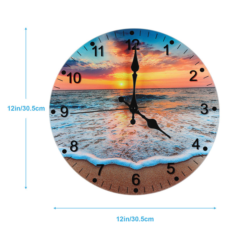 Horloge murale 12 pouces - verre
