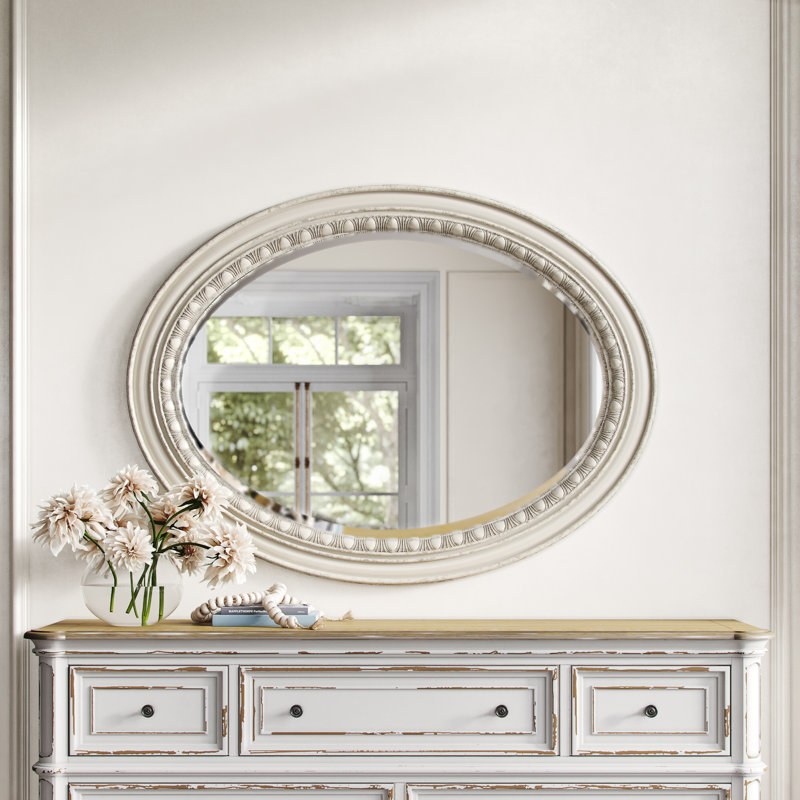 Miroir biseauté Avanelle Farmhouse, White Wood