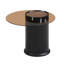 Ensemble de 2 tables basses rondes gigognes, table basse avec tiroir de rangement, table centrale en plastique noir pour le salon, grand: 27,56 po, petit: 19,69 po