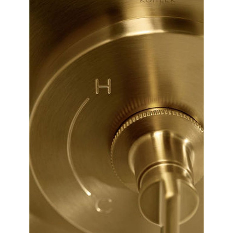 Castia by Studio McGee Rite-Temp Valve Trim with Push-Button Diverter, Vibrant Brushed Moderne Brass