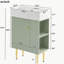 Meuble-lavabo de 21,6 po, armoire combinée, armoire de rangement pour salle de bain, lavabo simple en céramique, rangement pour droitier-945569323