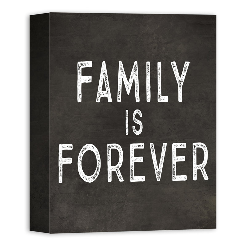 «Family is Forever», reproduction d'art textuel sur toile, H 14 po x l 11 po, Toile tendue
