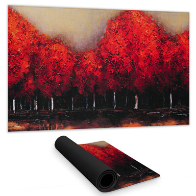 Red dark trees - 14.00"x24.25" Desk mat