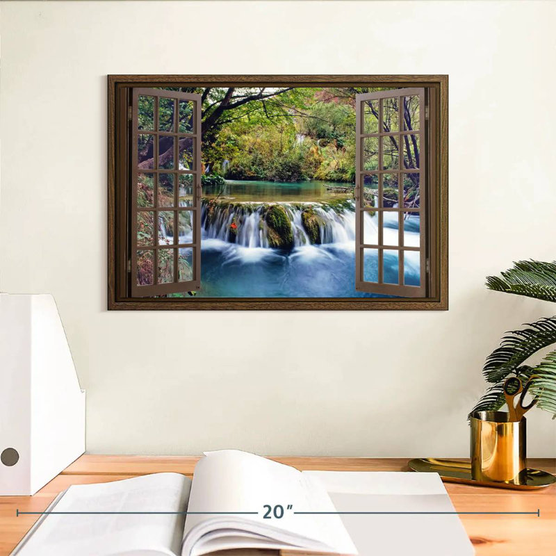 Open Window, 13" X 9", Floating Frame Walnut