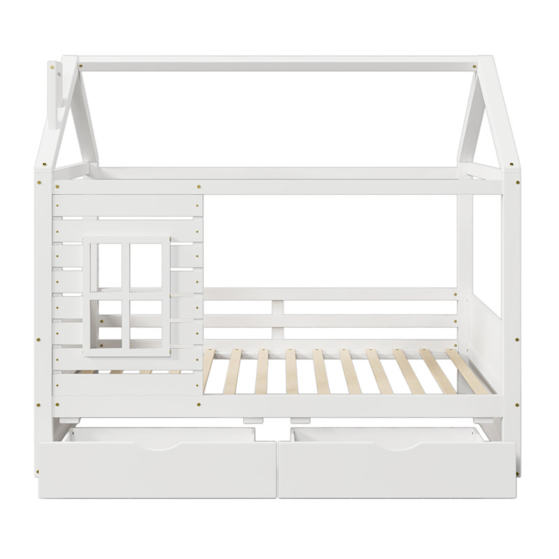 Lit pour enfant avec deux tiroirs Aito, Lit simple
