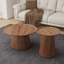 Ensemble de 2 tables basses rondes, grandes et petites tables centrales et d'appoint en bois, finition noyer moderne pour le salon et le bureau