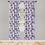 Poppy Floral Semi-Sheer Rod Pocket Curtain Panels