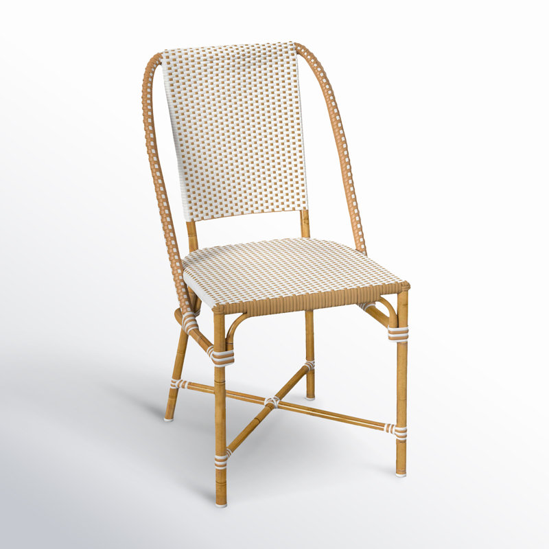 Ellie 2 Person Patio Dining Set, White/Beige, Brown/White