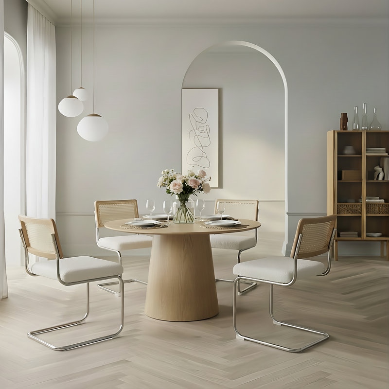 Chaise de salle à manger Cantilever, Beige