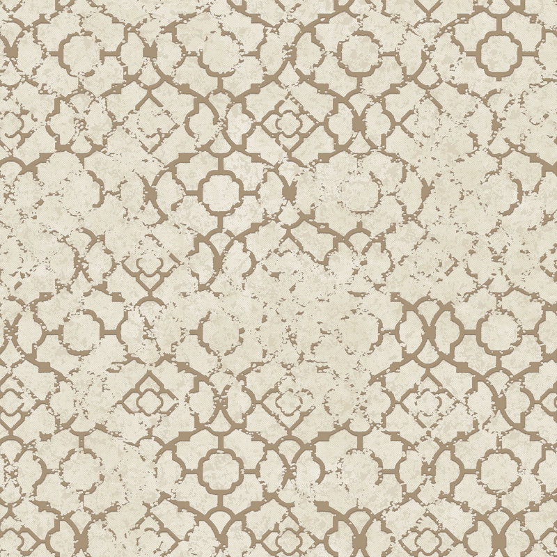 Emporium 10m x 53cm 3D Embossed Metallic Finish Wallpaper Roll, Cream/Gold