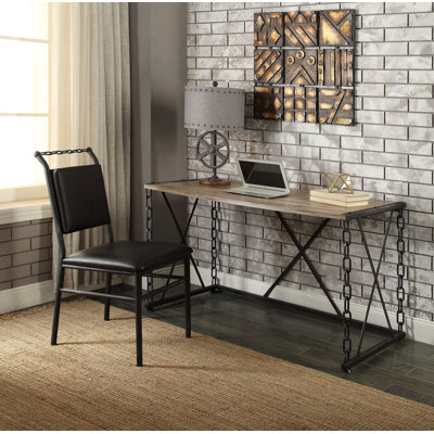 Reese Metal Console Table with Wooden Top