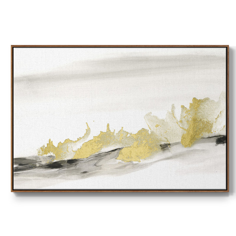 Toile tendue avec cadre doré Gold on the Horizon II, Noyer, H 25 po x l 37 po x P 2 po