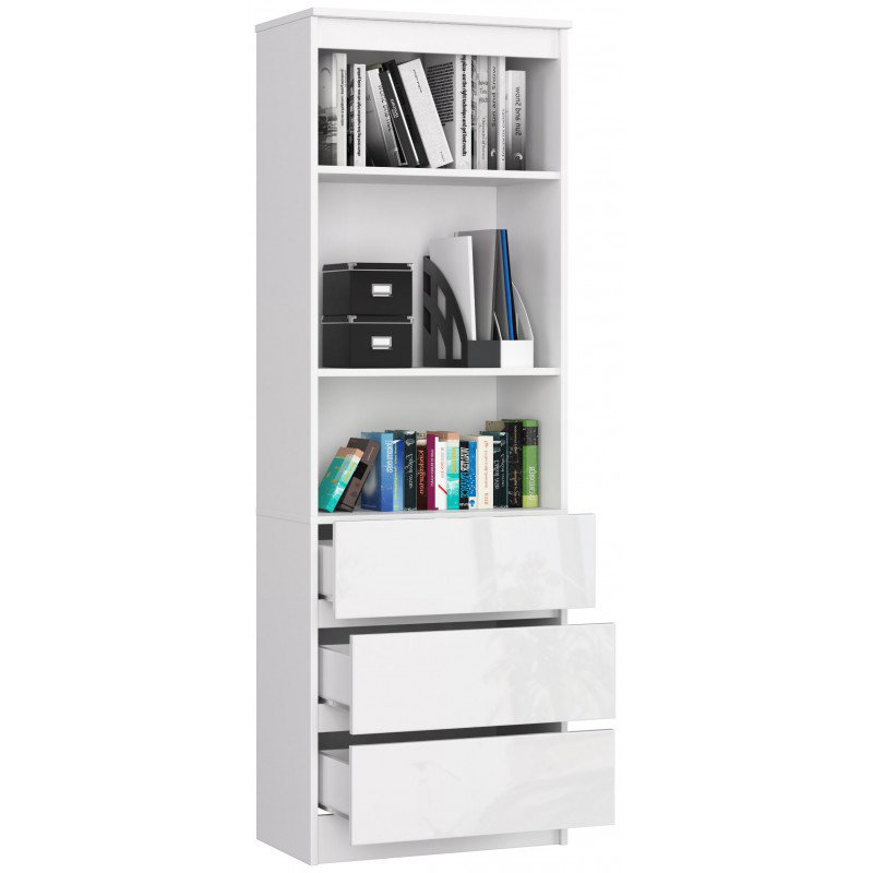 Alexsander 180cm H x 60cm W Standard Bookcase, White