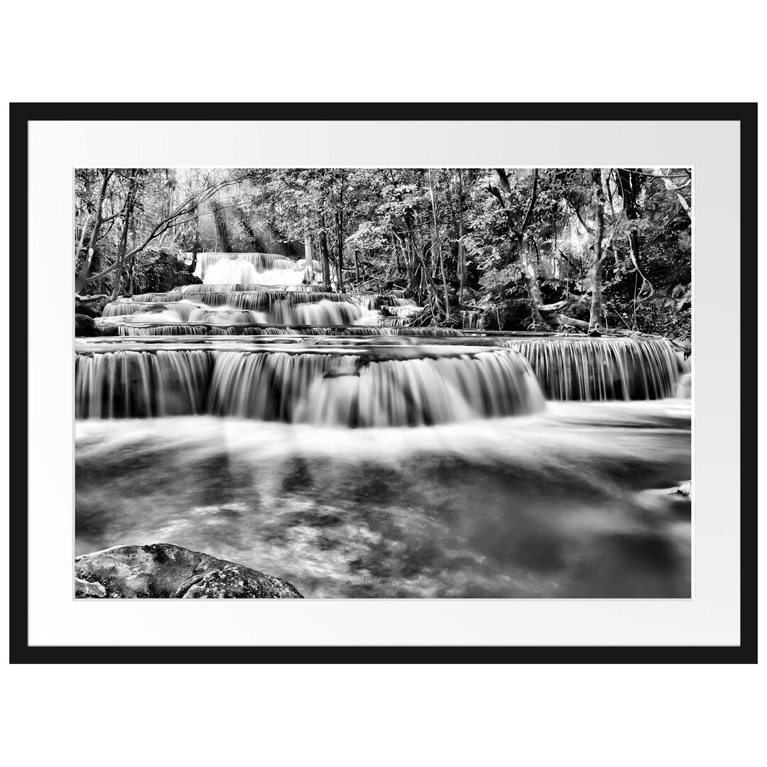 Gerahmtes Poster Bach in Herbstlandschaft