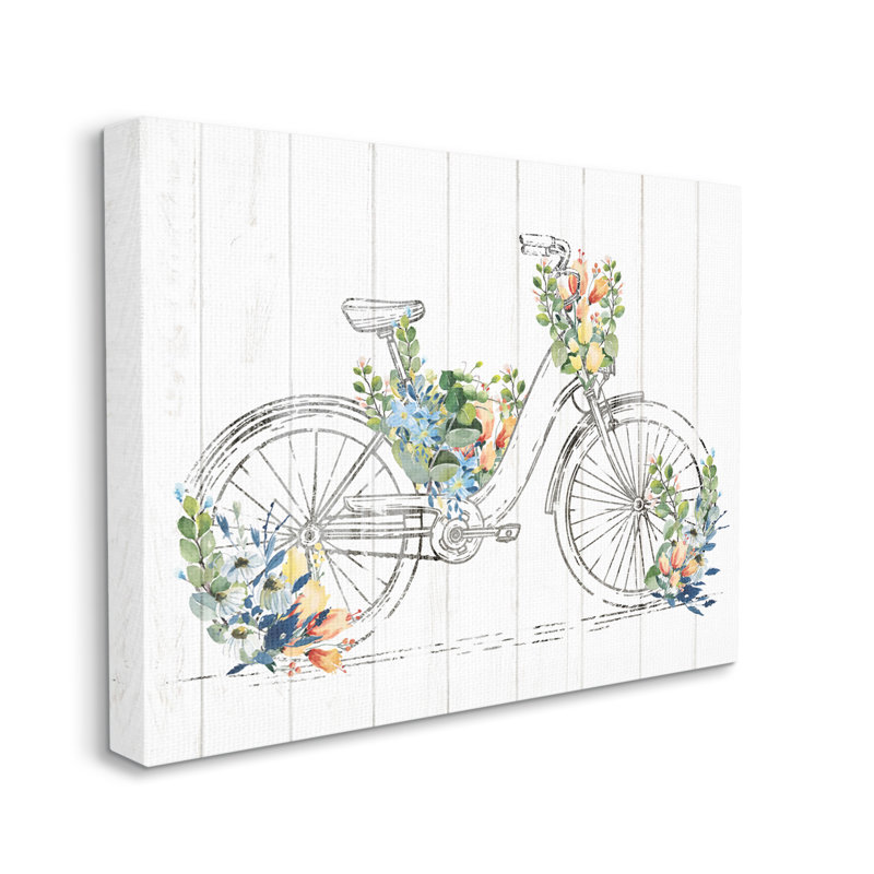 Motif floral sur toile, H 16 po x l 20 po x P 1,5 po