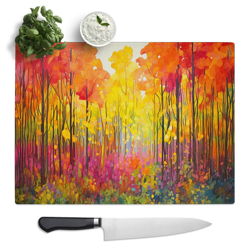 Forest Colour Field No.4  Glass Chopping Board