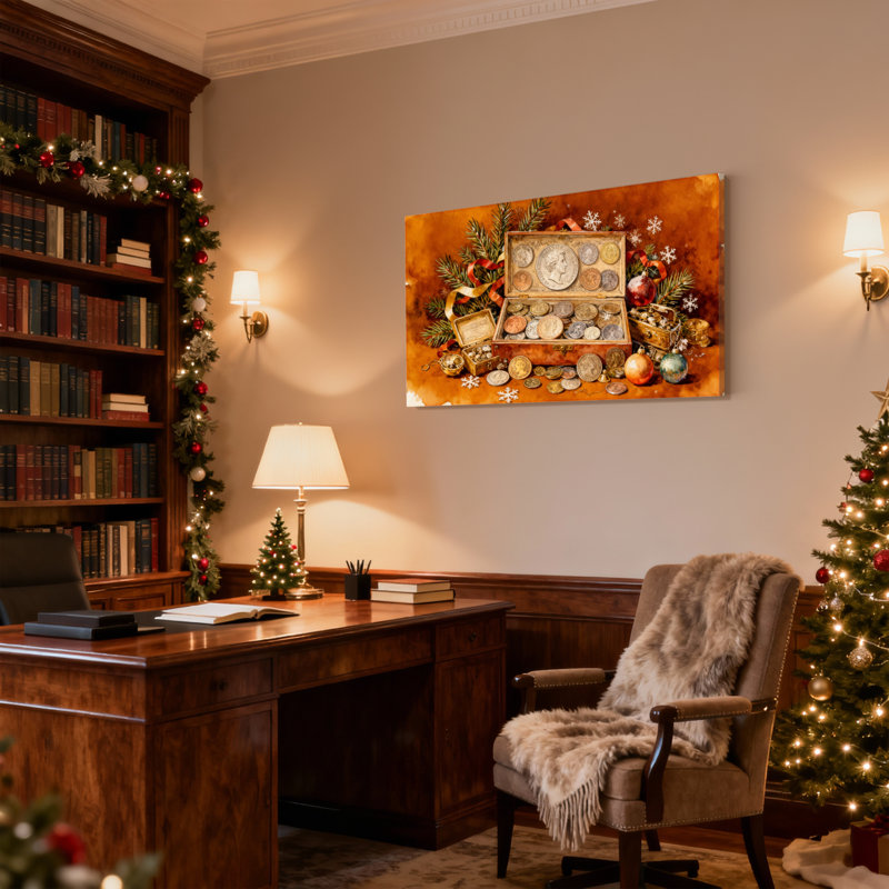 Pièces de Noël rétro, décorations de Noël, ensemble de 3 impressions sur toile, thème des fêtes, H 16 po x l 24 po