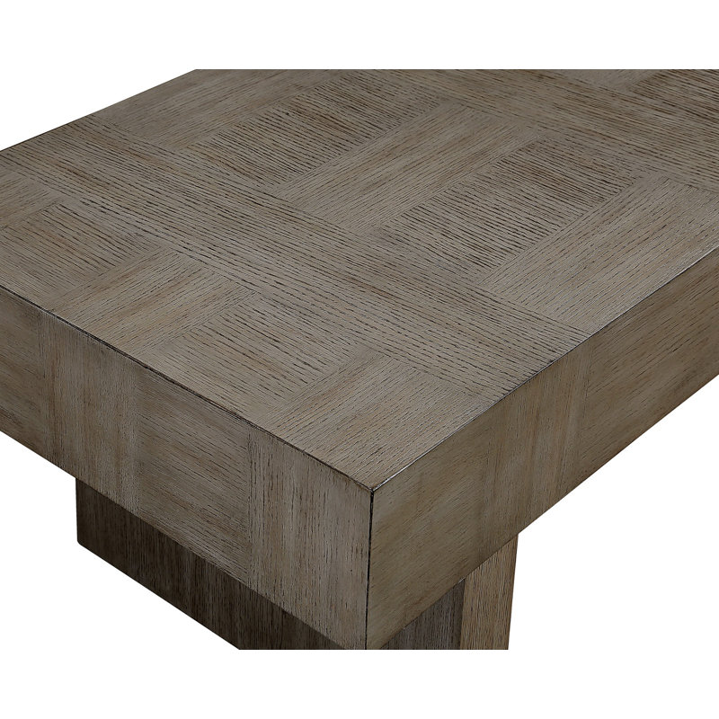3Pc Table basse de style contemporain 2X Tables de bout Finition gris brun Mobilier de salon en bois