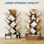 Tree Bookshelf with LED Lights, 7-Tier Bookcase with Fabric Drawer, Narrow Industrial Rack for Small Spaces-129685166