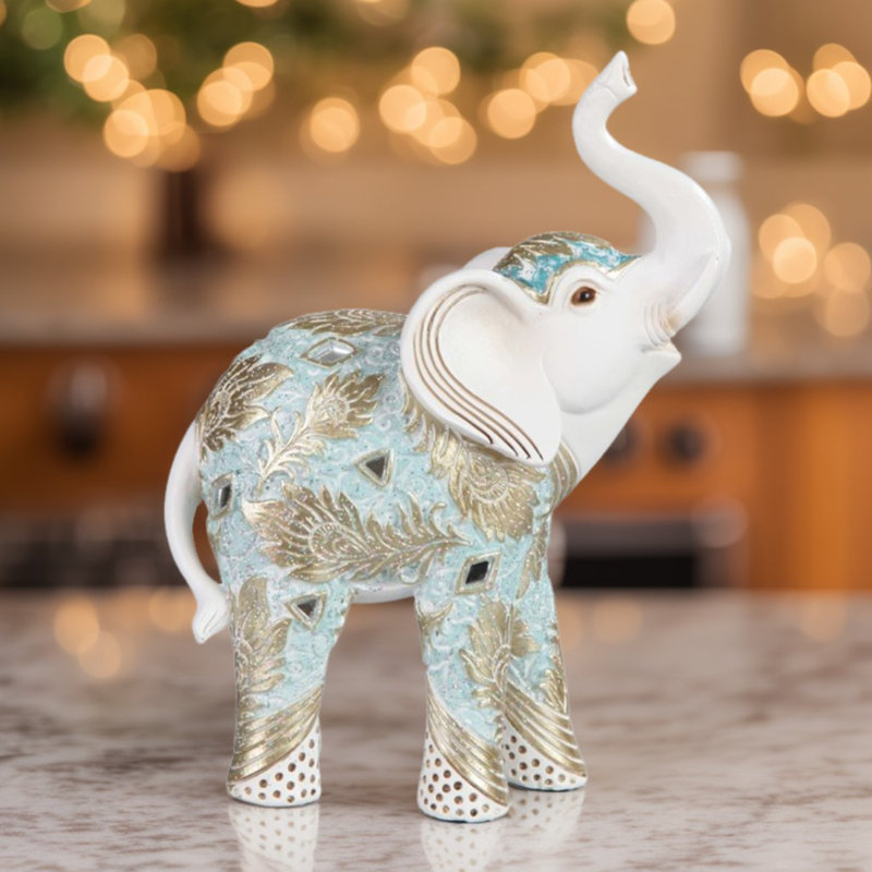 Figurine éléphant de 7 po H bleu bébé