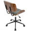 Chaise de bureau pivotante moderne noyer et gris Mid-Century-1873152590