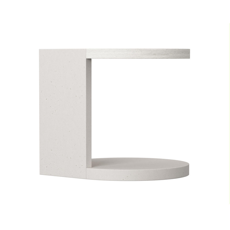 Stratum Solid Wood Floor Shelf End Table with Storage