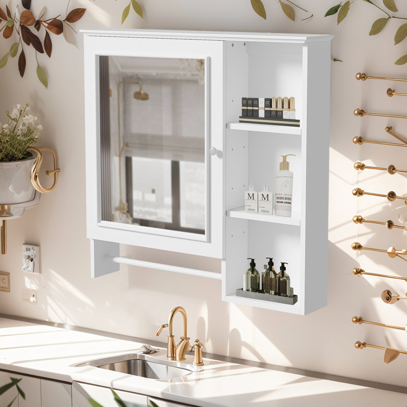 Miroir de salle de bain mural, Blanc