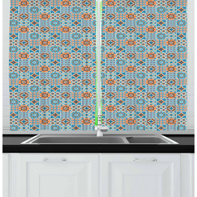 Geometric Tailored Kitchen Curtain