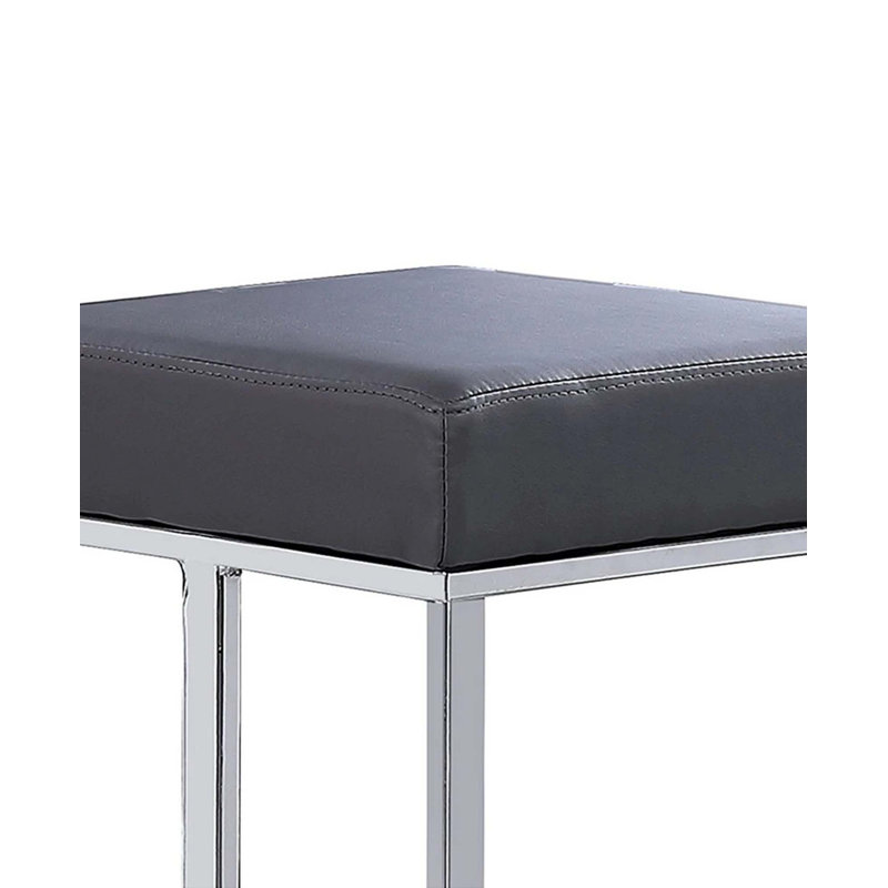Ensemble de tabourets de bar en velours de luxe sans dossier avec base en métal robuste, Gris