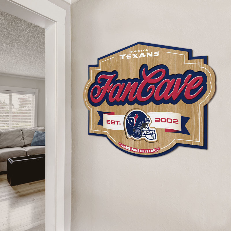 Houston Texans 3D Wood Fan Cave Wall Sign
