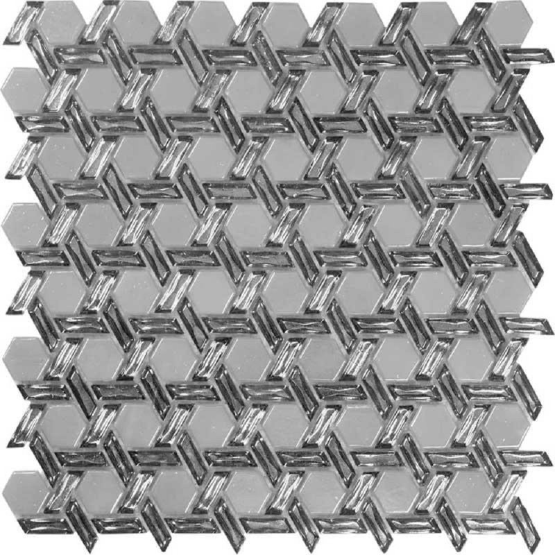 12" x 12" Straight Edge Glass Mosaic Wall & Floor Tile, White