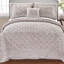 4 Piece Tatami Quilted Faux Fur Set-1610645565-1610645559