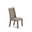 7 Piece Dinette Set Consist of a Rectangle Dining Room Table with X-Legs and 6 Dark Khaki Linen Fabric Parsons Dining Chairs, Distressed Jacobean-122138934-122138928-122138929