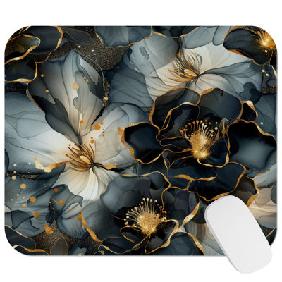 Floral Luxe Flowers IV Modern Gaming Cute Office Laptop Desk Pad Gift Mat Square Rectangle Non-Slip Mousepad
