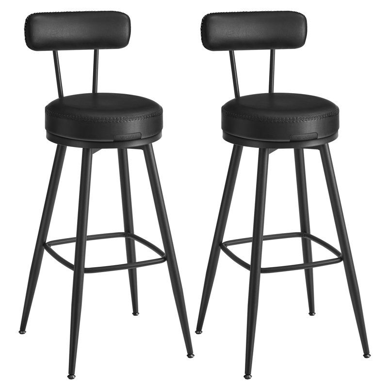 Upholstered Counter Stool with Metal Frame