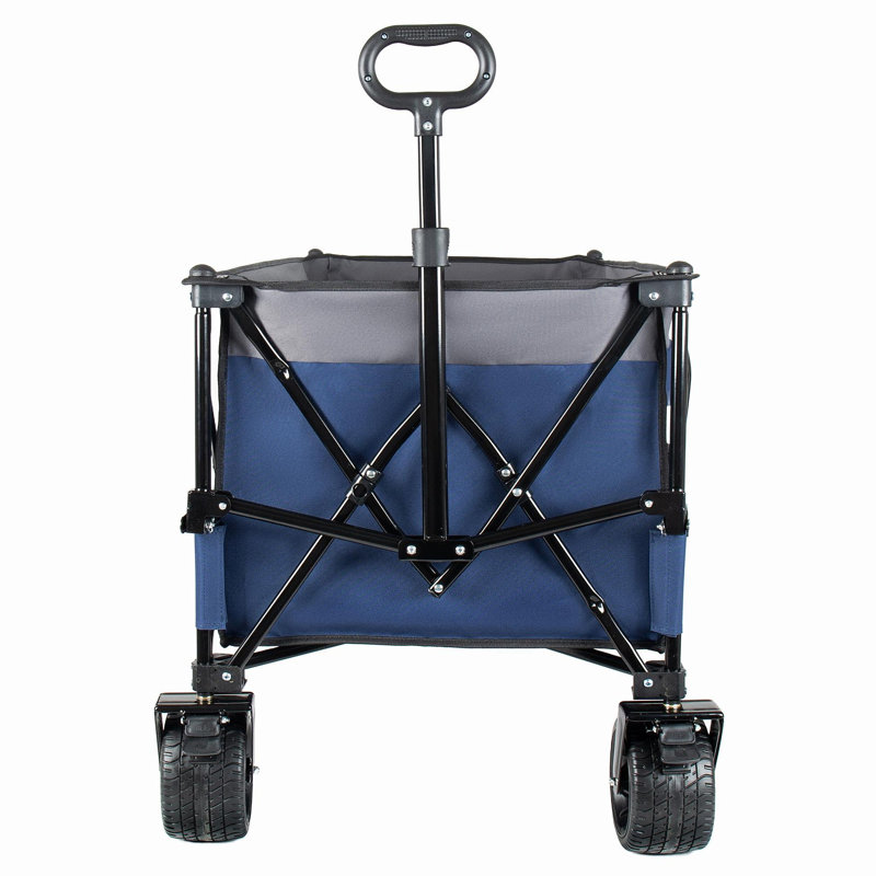 Chariot utilitaire pliable robuste robuste de 51 pouces, 480 lb, cadre ultra-stable breveté, pliable à l'échelle 1: 6, portable et pliable pour la plage, les sports et le jardin, bleu-gris foncé