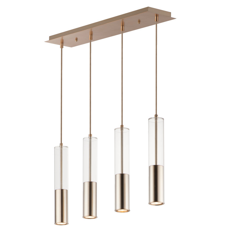 Luminaire suspendu torche linéaire, Laiton satiné