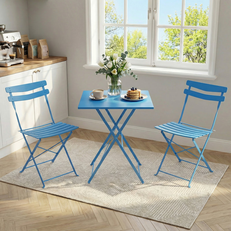 Patio Dining Set Table,, Blue