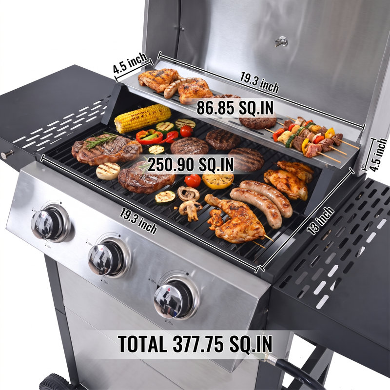 ENDARK 3-Burner Stainless Steel Gas Grills